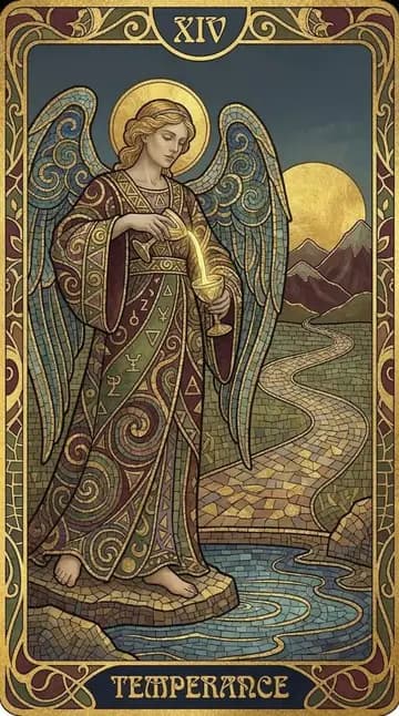 Tarot XIV - Temperance Custom Stained-Glass Art